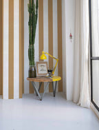 Stripe 8 wallpaper by Coordonné in Brown, styled room