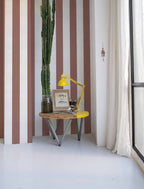 Stripe 8 wallpaper by Coordonné in Pink, styled room