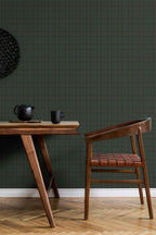 Tartan Check wallpaper by Coordonné in Green, styled room