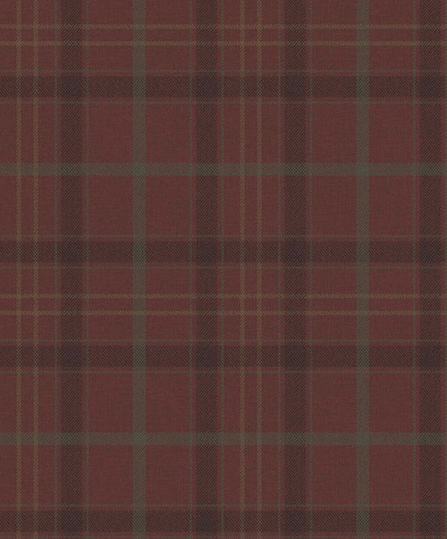 Tartan Check wallpaper by Coordonné in Red, flat swatch