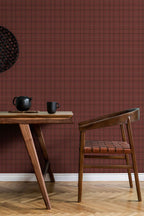 Tartan Check wallpaper by Coordonné in Red, styled room
