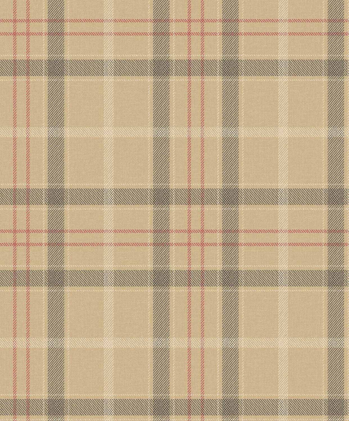 Tartan Check wallpaper by Coordonné in Beige – Camel, flat swatch