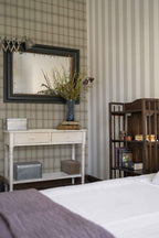 Tartan Check wallpaper by Coordonné in Beige – Stone, styled room