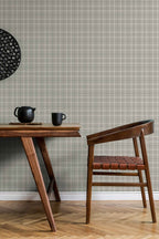 Tartan Check wallpaper by Coordonné in Grey, styled room