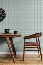 Tartan Check wallpaper by Coordonné in Blue – Sky, styled room
