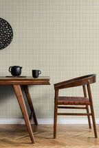 Tartan Check wallpaper by Coordonné in Cream, styled room