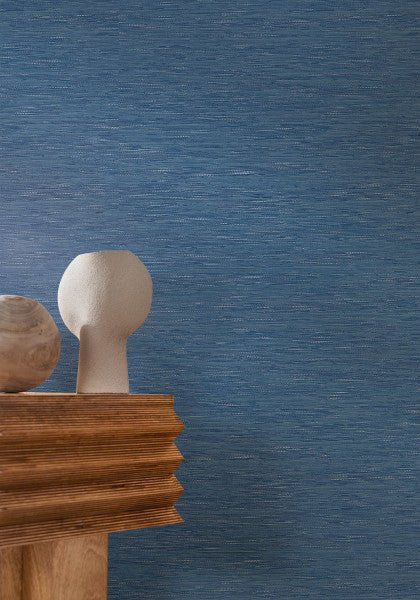 Tatami wallpaper by Casamance in Blue – Electric, styled room shot