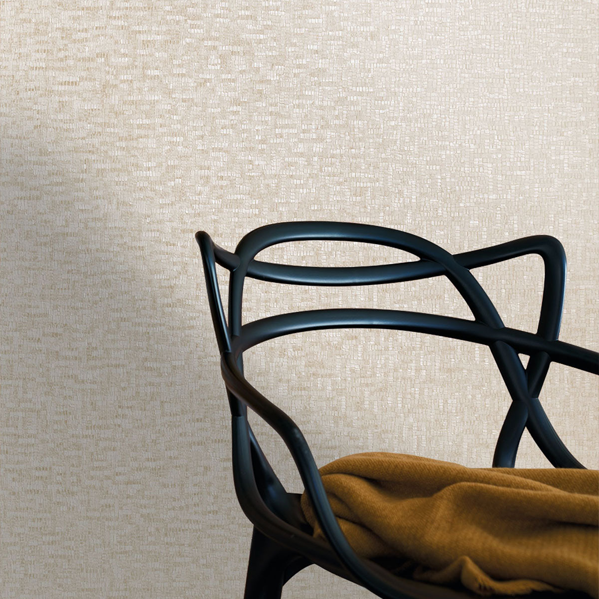 Tessela wallpaper by Casamance in Cream – Ivory, styled room shot