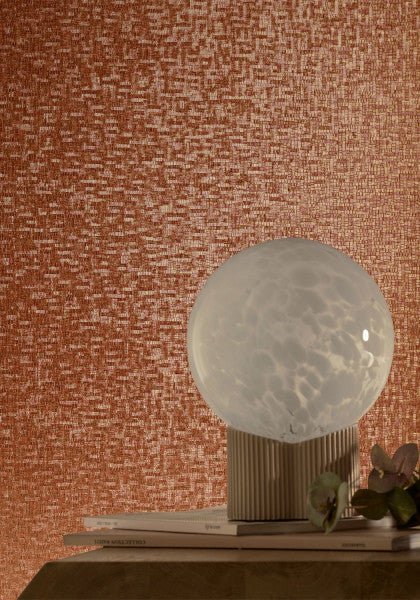 Tessela wallpaper by Casamance in Orange – Rust & Gold, styled room shot