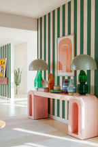 Toldo wallpaper by Coordonné in Green – Kumquat, styled room