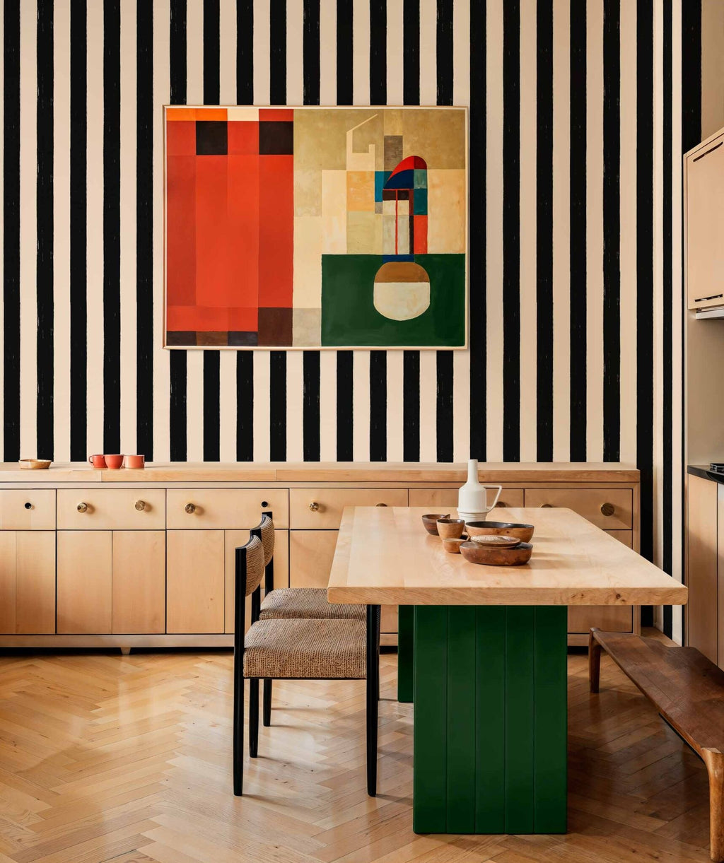 Toldo wallpaper by Coordonné in Black, styled room