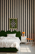 Toldo wallpaper by Coordonné in Black, styled room