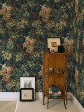 Verdure 16th wallpaper by Coordonné in Teal, styled room