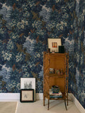 Verdure 16th wallpaper by Coordonné in Blue, styled room