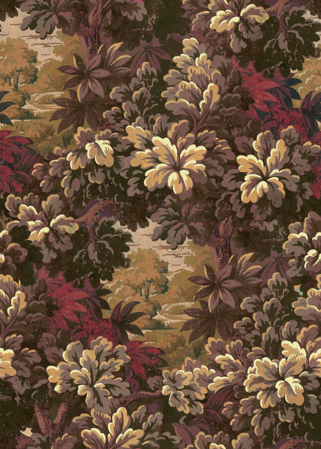 Verdure 16th wallpaper by Coordonné in Brown, flat swatch