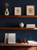 Yuca wallpaper by Coordonné in Blue, styled room