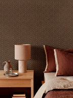Zigzagueo wallpaper by Coordonné in Brown, styled room