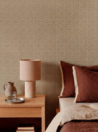 Zigzagueo wallpaper by Coordonné in Beige, styled room