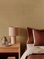 Zigzagueo wallpaper by Coordonné in Yellow, styled room