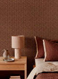 Zigzagueo wallpaper by Coordonné in Copper, styled room