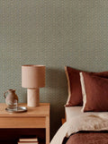 Zigzagueo wallpaper by Coordonné in Green, styled room