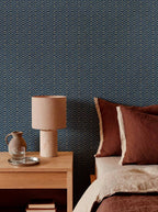 Zigzagueo wallpaper by Coordonné in Blue, styled room