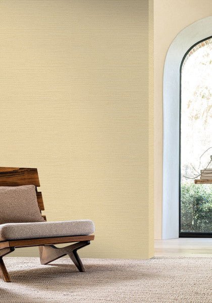 Zostera wallpaper by Casamance in Beige – Shell, styled room shot