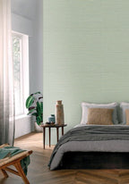 Zostera wallpaper by Casamance in Green – Almond, styled room shot
