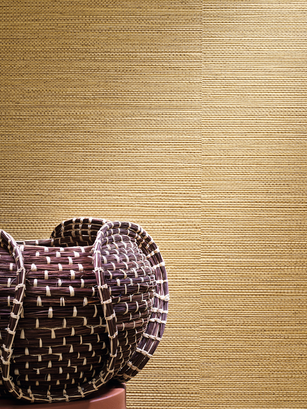Zostera wallpaper by Casamance in Yellow – Straw, styled room shot