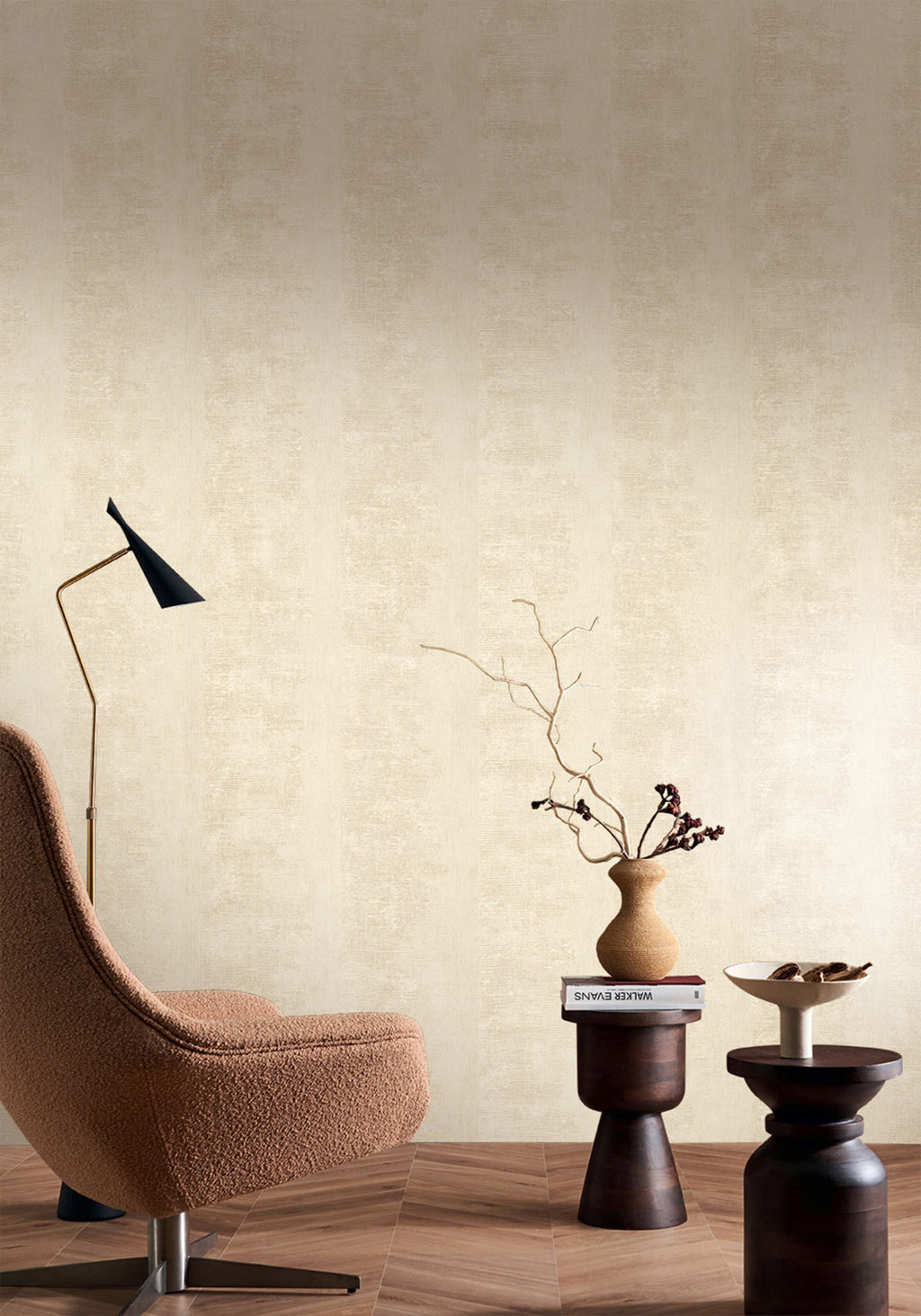 Zumaia wallpaper by Casamance in Cream – Ivory, styled room shot