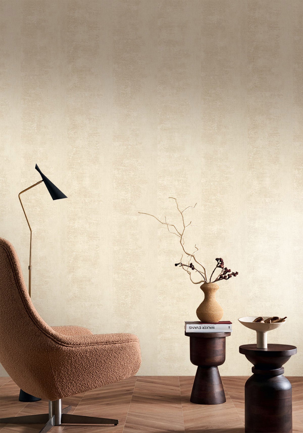 Zumaia wallpaper by Casamance in Cream – Ivory, styled room shot