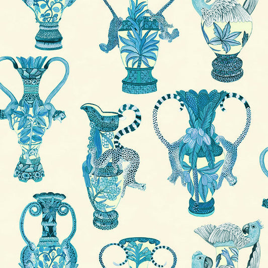 Khulu Vases - Blue & White - Wallpaper Trader