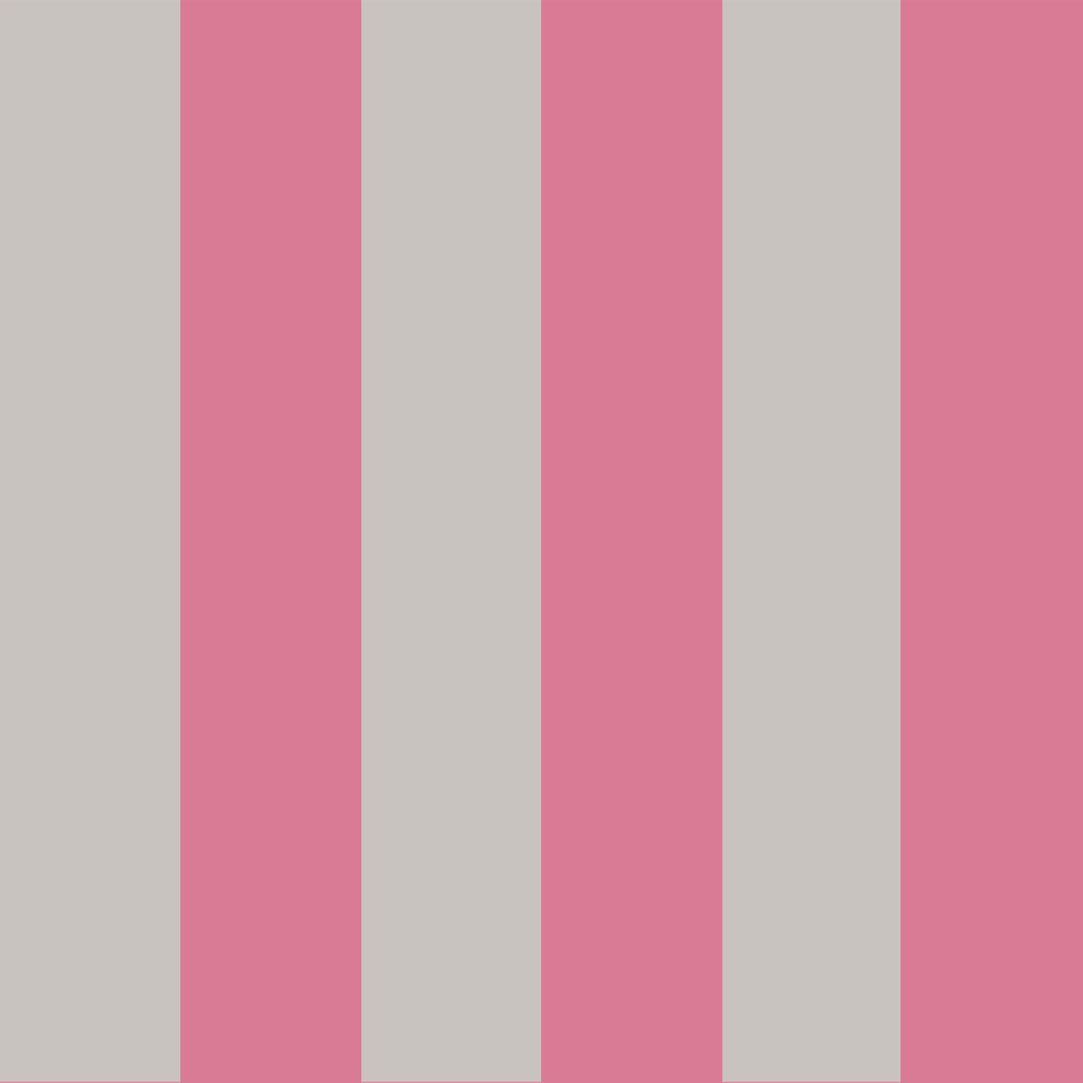 Glastonbury Stripe - Pink and Linen - Wallpaper Trader