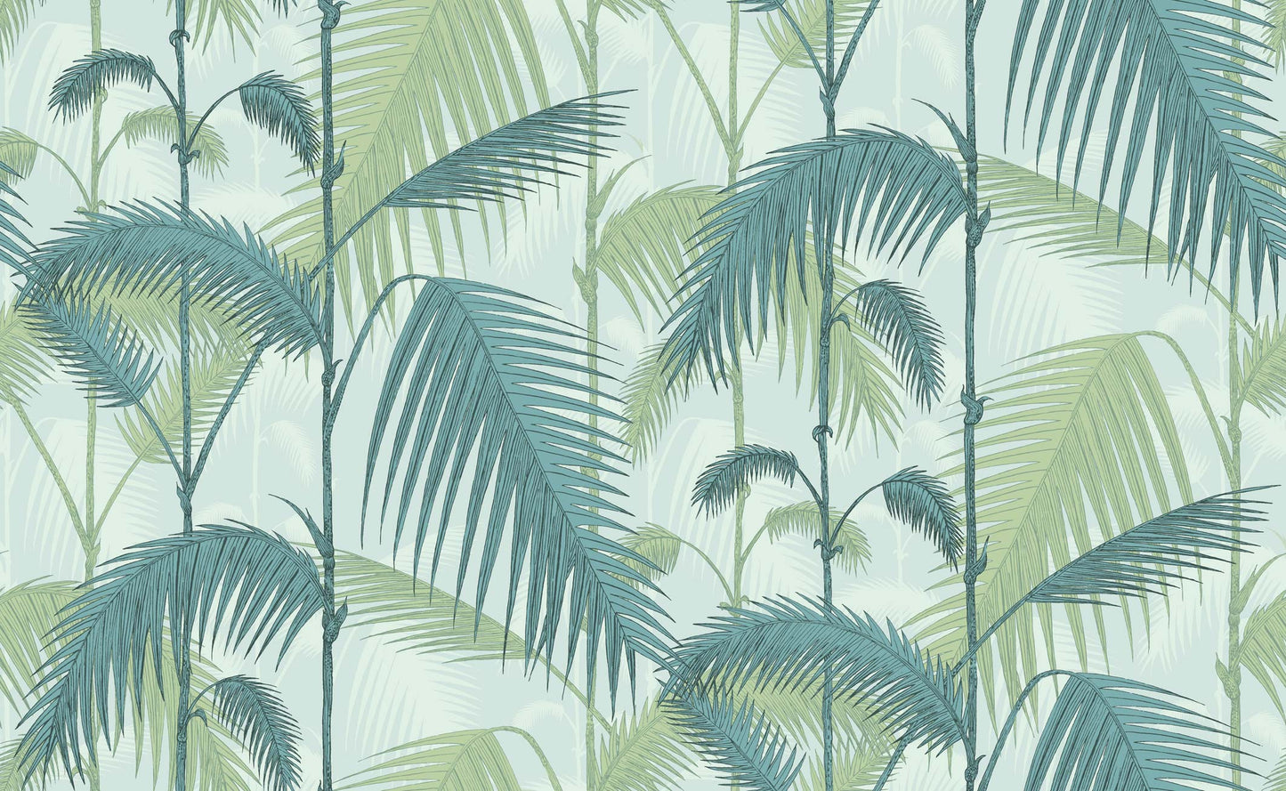 Palm Jungle - Seafoam - Wallpaper Trader