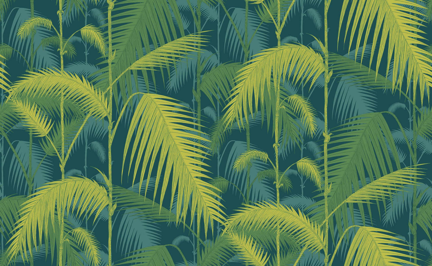 Palm Jungle - Petrol and Lime
