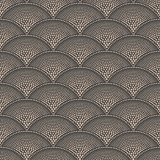 Feather Fan - Charcoal - Wallpaper Trader