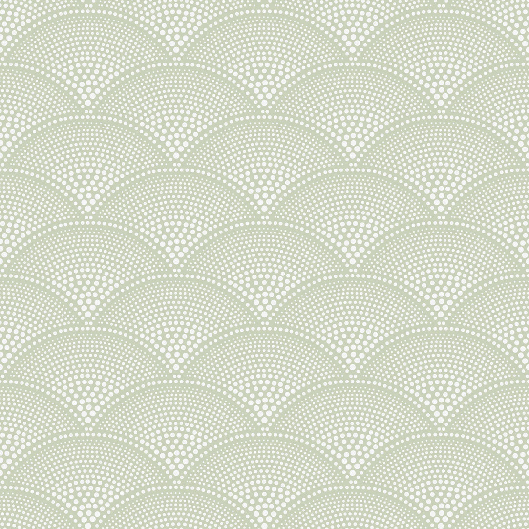 Feather Fan - Old Olive - Wallpaper Trader