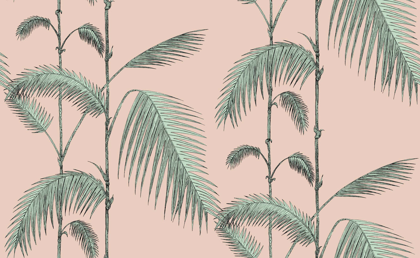 Palm wallpaper - pink and mint - wallpaper trader
