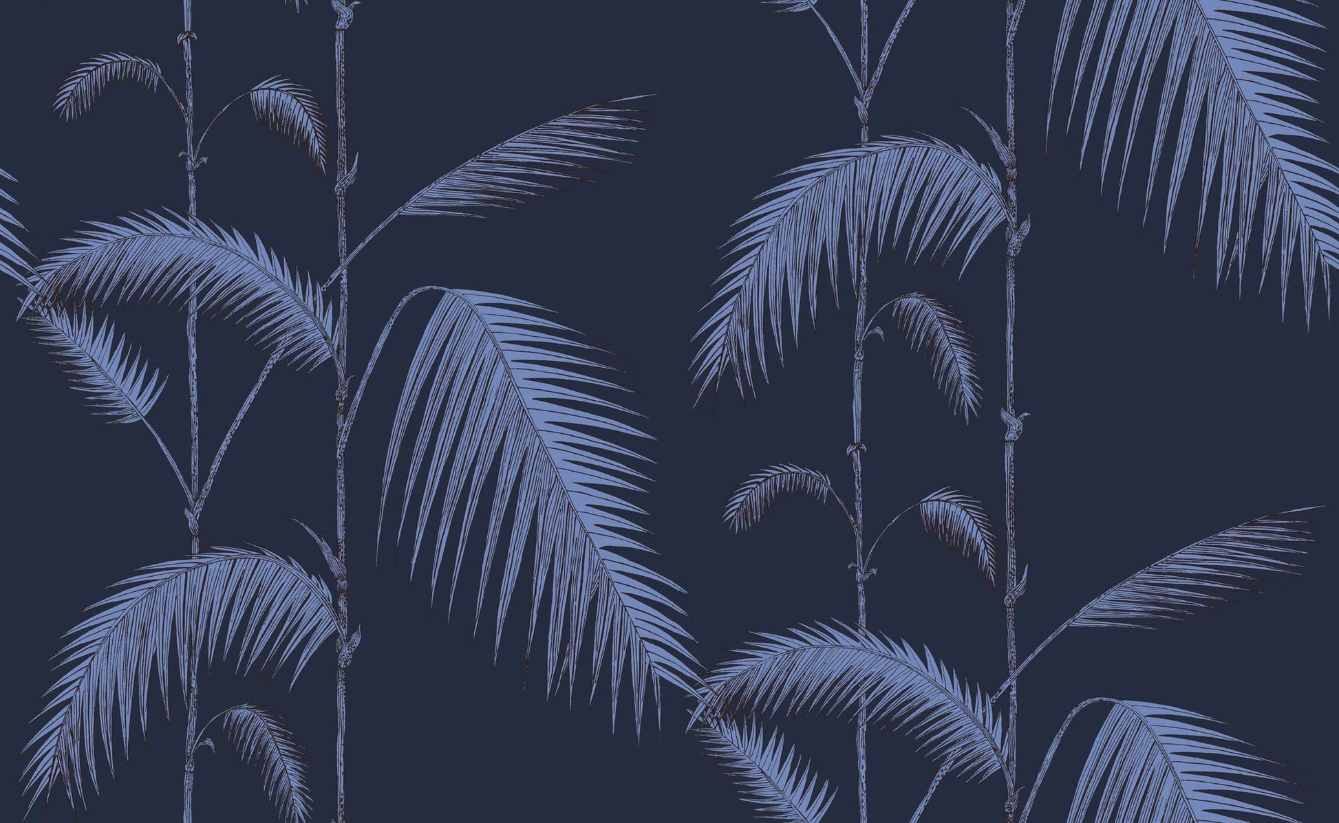Palm Leaves - Ink and Violet - Wallpaper Trader