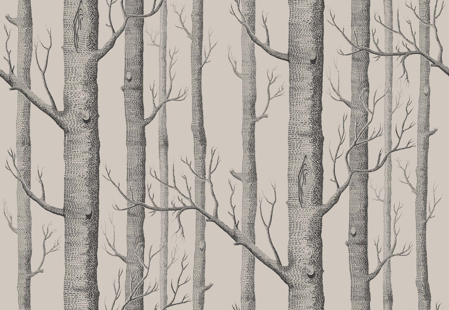 Woods - Linen and Charcoal - Wallpaper Trader