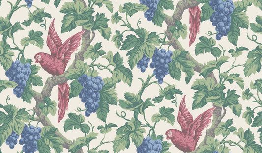 Woodvale Orchard -  Rose, Hyacinth & Forest on Parchment - Wallpaper Trader