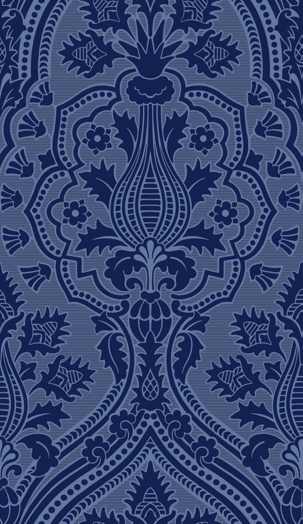 Pugin Palace Flock - tones of Dark Hyacinth - Wallpaper Trader