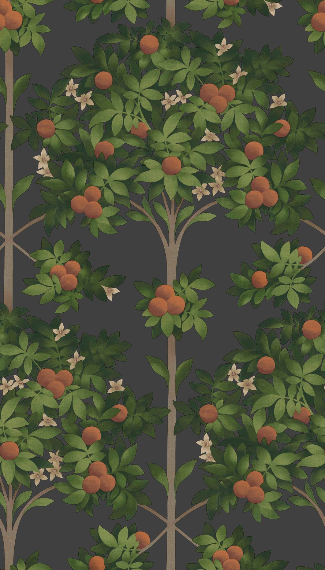 Orange Blossom -  Moody Orange & Spring Green - Wallpaper Trader