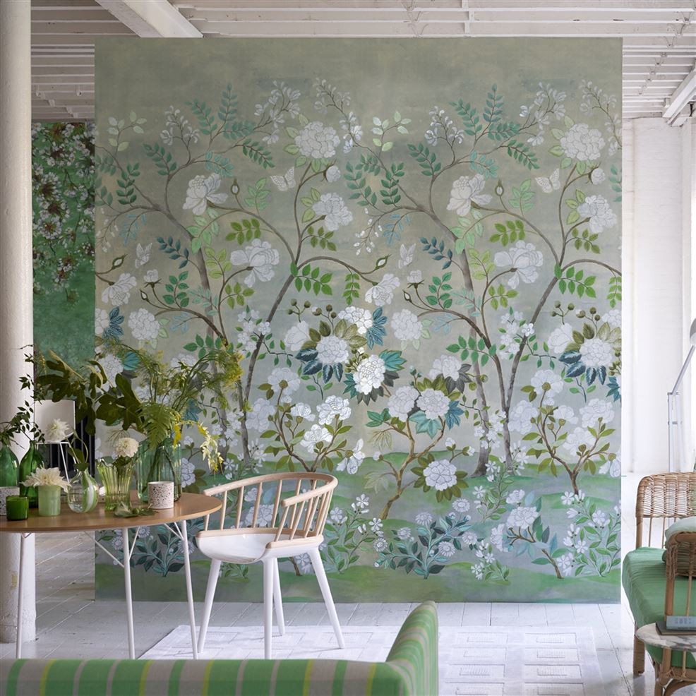Fleur Orientale - Green - Wallpaper Trader