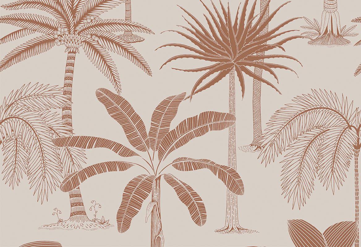 Royal Palms - Copper - Wallpaper Trader