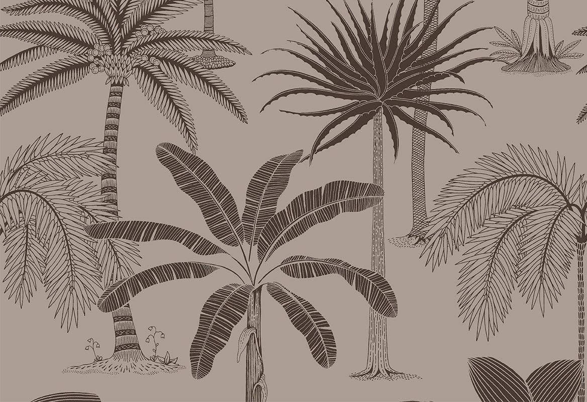 Royal Palms - Brown - Wallpaper Trader