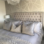 Sumi Geometric wallpaper - White on Pebble (2)