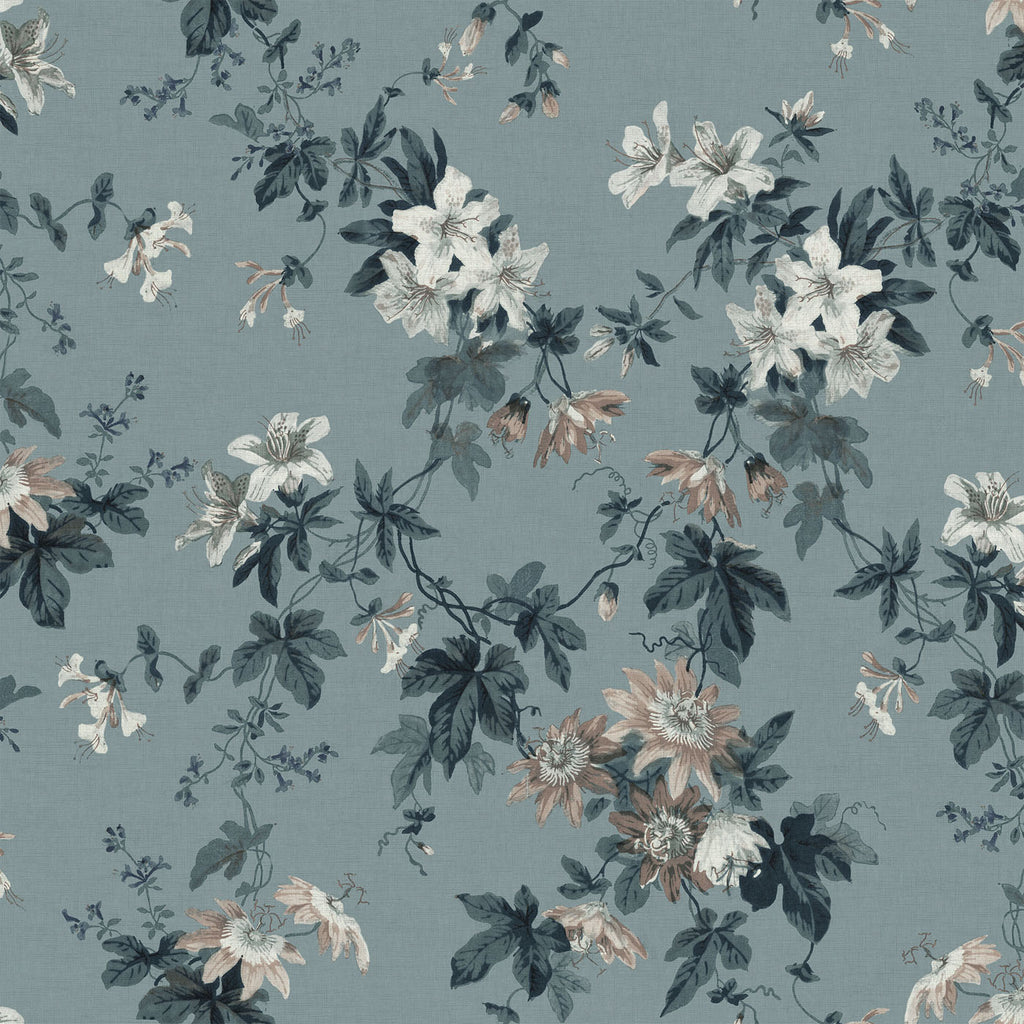 Sandra - Misty Blue - Wallpaper Trader