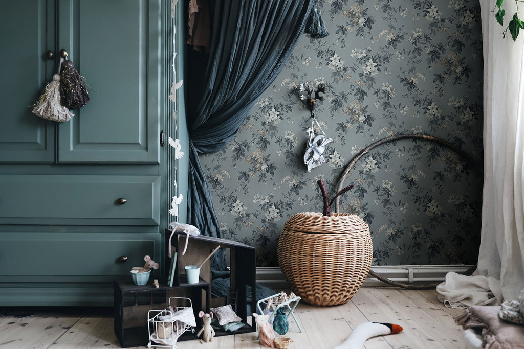Sandra - Misty Blue - Wallpaper Trader