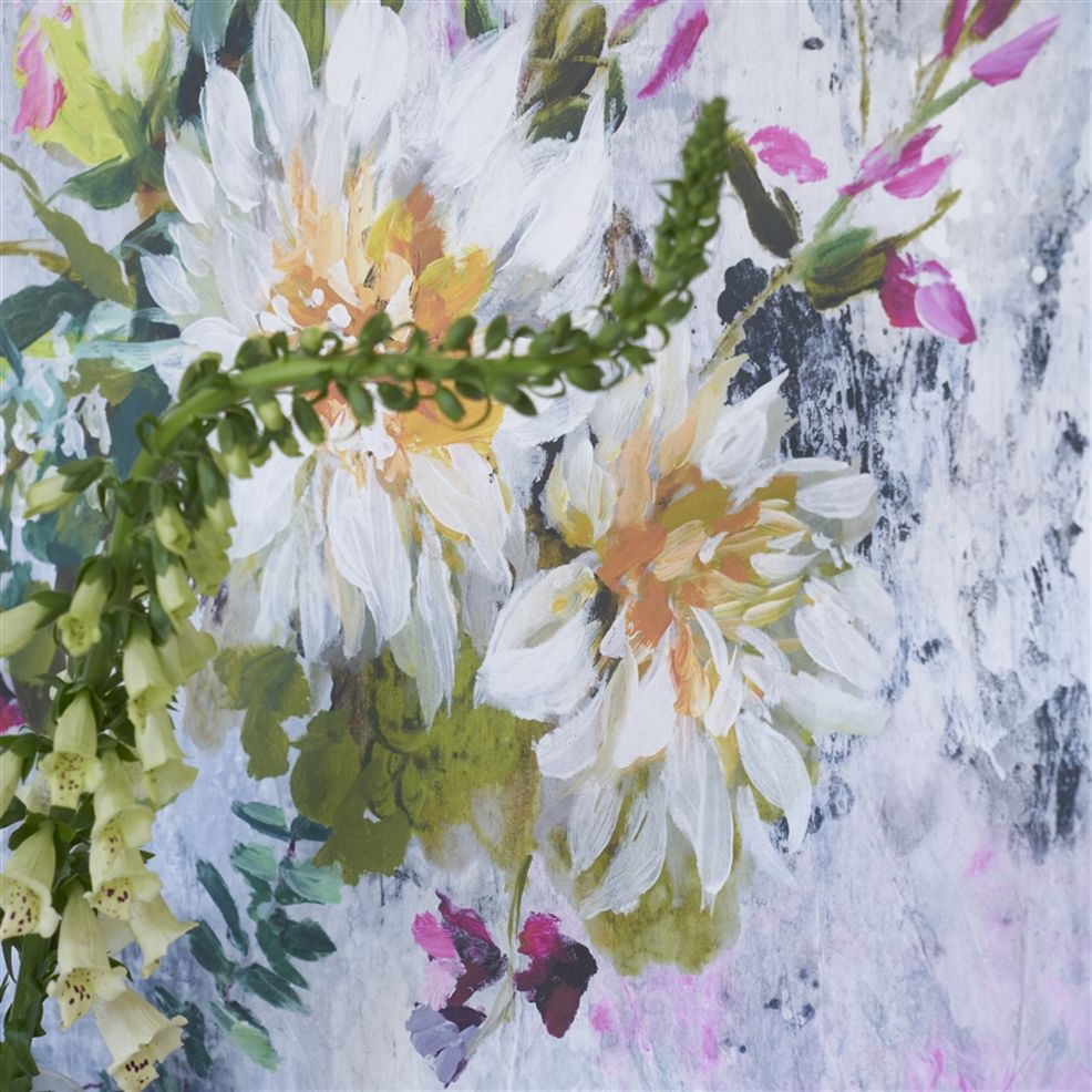 Aubriet Floral - Fuschia - Wallpaper Trader